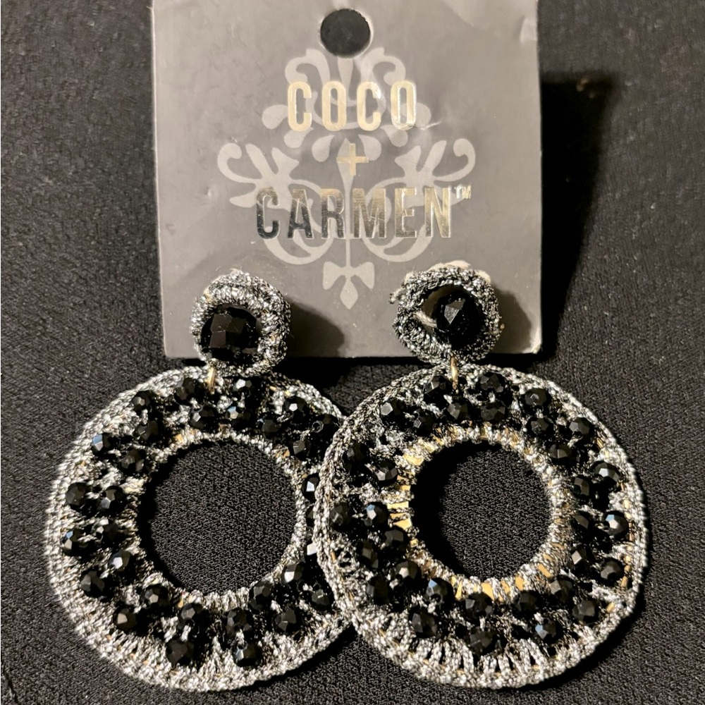 Silver and black Coco and Carmen earrings